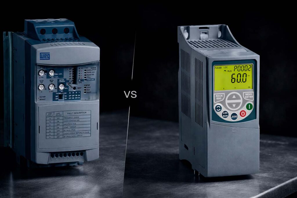 Arranque suave WEG SSW07 vs variador de frecuencia WEG CFW300