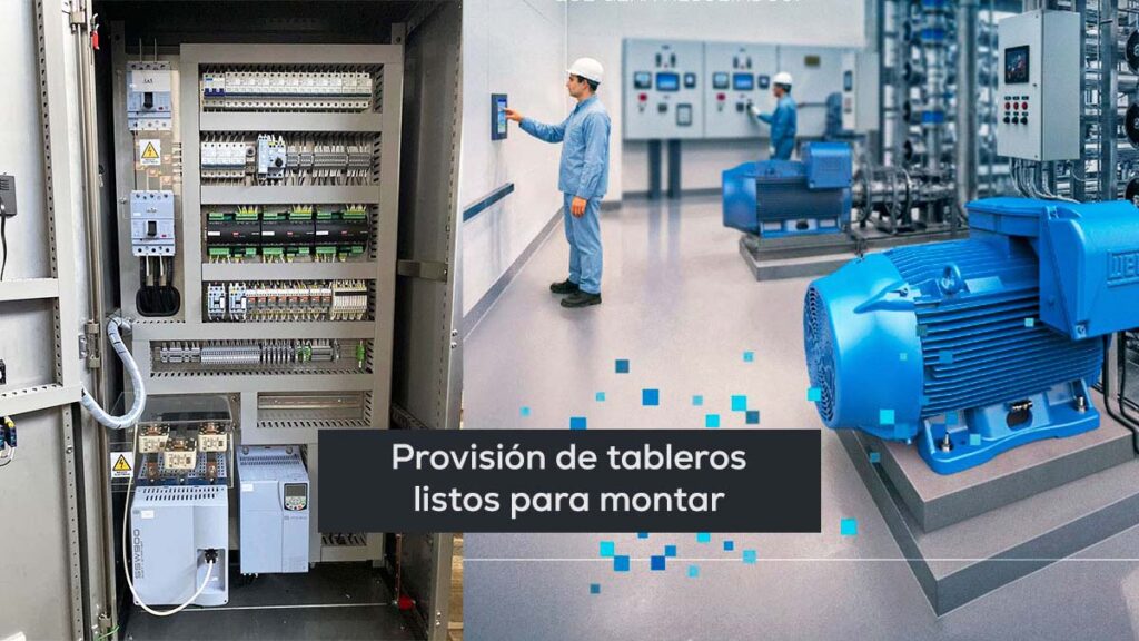 Interior de un tablero eléctrico industrial con contactores, guardamotores y bornes