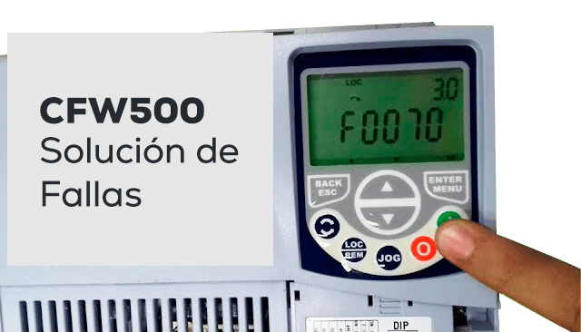 variador-weg-cfw500-codigo-falla-display Display del variador WEG CFW500 mostrando código de falla